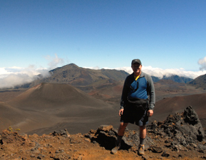 photograph of author hiking in the crater of Haleakala photograph of author hiking in the crater of Haleakala